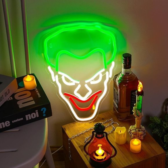 Neon Joker Harley Quinn Marvel DC Super Hero Villain Movie Cartoon Room Decor - Picture 2 of 5